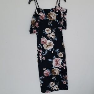 floral body con dress